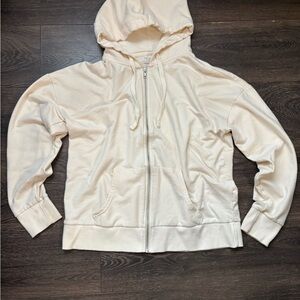 Time and Tru Beige Zip-Up Hoodie
